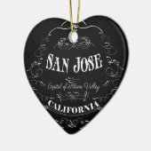 サンノゼ、カリフォルニア-シリコン・バレーの首都 セラミックオーナメント (左)