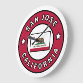 サンノゼ・カリフォルニア ラージ壁時計 (傾斜)