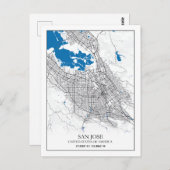 サンノゼ・カリフォルニアUSAトラベルシティマップ ポストカード (正面/裏面)