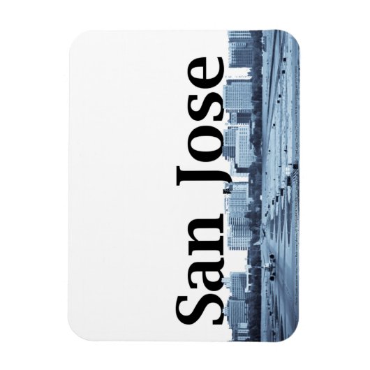 サンノゼCAスカイラインとサンノゼのスカイライン マグネット (縦)