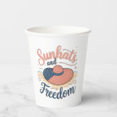 サンハットと自由の愛国心 紙コップ (正面)