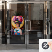 サンハットフローラの女性 ウィンドウサイン (オフィスドア)