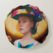 サンハットフローラの女性 ラウンドクッション (裏面)