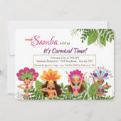 サンバのダンサーのカーニバルの招待状 招待状 (正面)