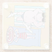 サンバザーズおもしろいアットビーチハンドドローアート ガラスコースター (裏面)