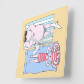 サンバザーズおもしろいアットビーチハンドドローアート スクエア壁時計 (傾斜)