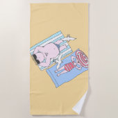 サンバザーズおもしろいアットビーチハンドドローアート ビーチタオル (正面)