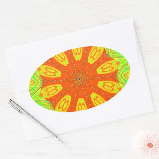 サンバモティーキアートプリント 楕円形シール (封筒)