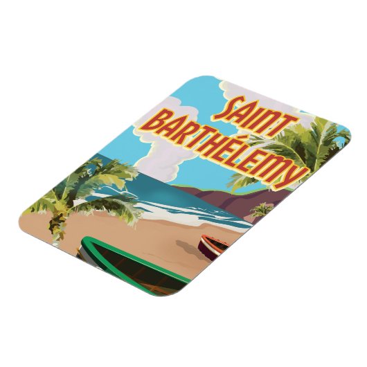 サンバルテレミーアイランドヴィンテージ旅行ポスター マグネット (左側)