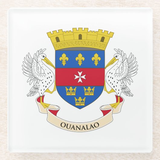 サンバルテレミー国旗 ガラスコースター (正面)