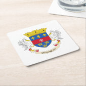 サンバルテレミー国旗 スクエアペーパーコースター (アングル)