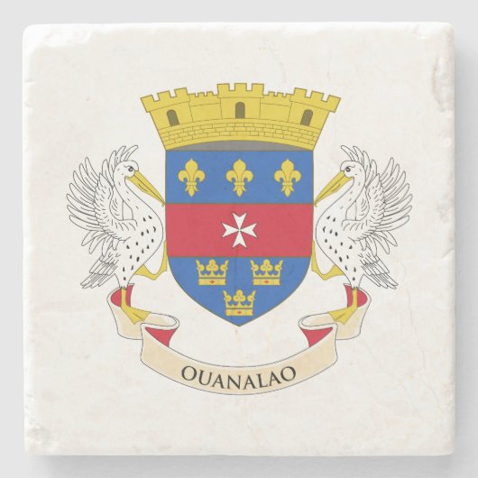 サンバルテレミー国旗 ストーンコースター (正面)