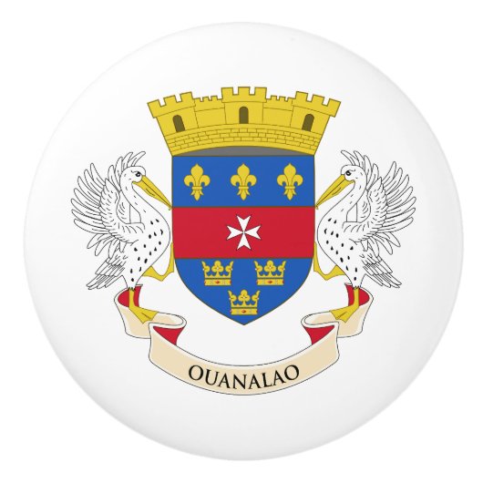 サンバルテレミー国旗 セラミックノブ (正面)