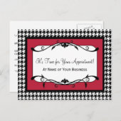 サンバレッド千鳥格子のアポイントメント ポストカード (正面/裏面)