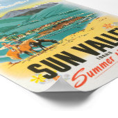 サンバレーアイダホサマーホリデーヴィンテージトラベル ポスター (角)