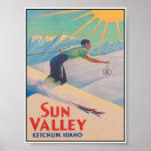 サンバレーアイダホヴィンテージスキー旅行ポスター ポスター (正面)