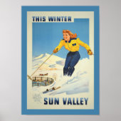 サンバレーアイダホヴィンテージ旅行ポスター ポスター (正面)