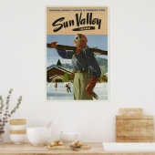 サンバレーアイダホ冬スポーツヴィンテージトラベル ポスター (キッチン)