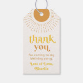 サンバースデーパーティーメッセージカード | Trip のまわりに The Sun ギフトタグ (正面)