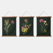 サンバードカエルとカメレオン熱帯アフリカ美術 吊り下げ型タペストリー (トリプル)