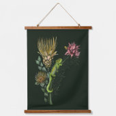 サンバードカエルとカメレオン熱帯アフリカ美術 吊り下げ型タペストリー (正面)