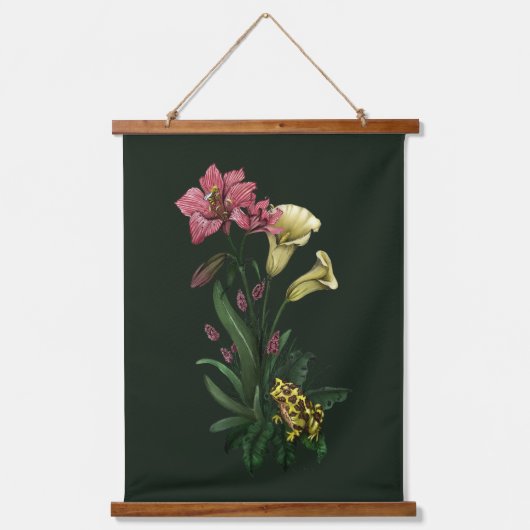 サンバードカエルとカメレオン熱帯アフリカ美術 吊り下げ型タペストリー (正面3)