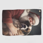 サンバーナルドウィズサンタクロースフェスティバルクリスマス ゴルフタオル (横)