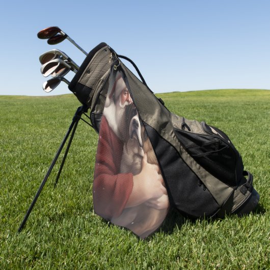 サンバーナルドウィズサンタクロースフェスティバルクリスマス ゴルフタオル (グリーン)