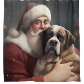 サンバーナルドウィズサンタクロースフェスティバルクリスマス シャワーカーテン (正面)