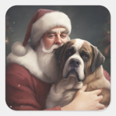 サンバーナルドウィズサンタクロースフェスティバルクリスマス スクエアシール (正面)