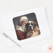 サンバーナルドウィズサンタクロースフェスティバルクリスマス スクエアシール (封筒)