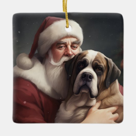 サンバーナルドウィズサンタクロースフェスティバルクリスマス セラミックオーナメント (正面)