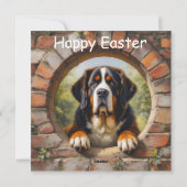 サンバーナード犬 – イースター シーズンカード (裏面)