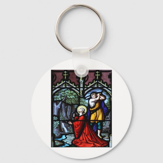 サンバーバラの殉教ステンドグラス・アート キーホルダー (正面)