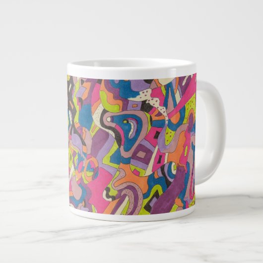 サンバ抽象芸術 ジャンボコーヒーマグカップ (正面右)