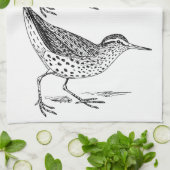 サンパイパーショアバード雷鳴_入り キッチンタオル (折り畳み)