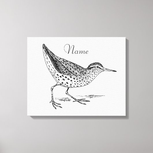 サンパイパーショアバード雷鳴_入り キャンバスプリント (正面)