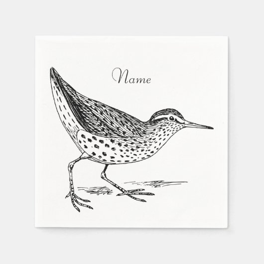 サンパイパーショアバード雷鳴_入り スタンダードカクテルナプキン (正面)