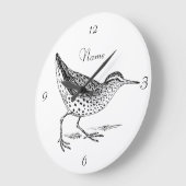 サンパイパーショアバード雷鳴_入り ラージ壁時計 (傾斜)