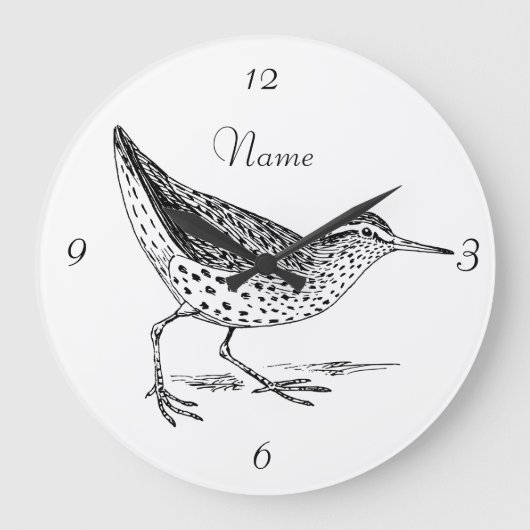 サンパイパーショアバード雷鳴_入り ラージ壁時計 (正面)