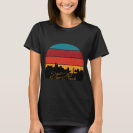 サンパウロのスカイライン レトロな夕日 旅行 Tシャツ
