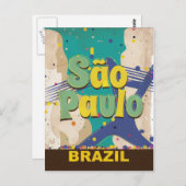 サンパウロブラジルヴィンテージ旅行ポスター ポストカード (正面/裏面)