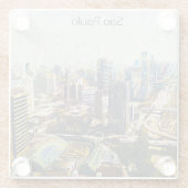 サンパウロブラジル絵画街並み ガラスコースター (裏面)