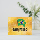 サンパウロ州、ブラジル国旗 ポストカード (スタンド正面)