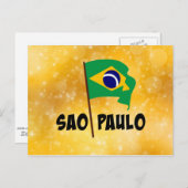 サンパウロ州、ブラジル国旗 ポストカード (正面/裏面)