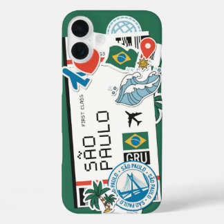 サンパウロ・アドベンチャー・パスポートスタンプ携帯ケース iPhone 16 PLUSケース