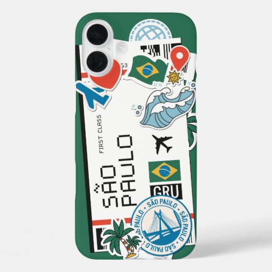 サンパウロ・アドベンチャー・パスポートスタンプ携帯ケース Case-Mate iPhoneケース (裏面)
