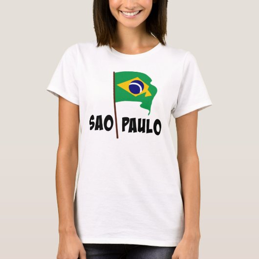 サンパウロ、ブラジル国旗 Tシャツ (正面)