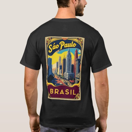 サンパウロ ブラジル 旅行ポスター Tシャツ (裏面)