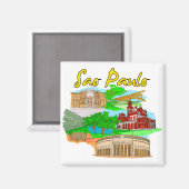 サンパウロ – ブラジル.png マグネット (正面/裏面)